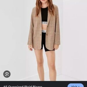 American eagle plaid blazer